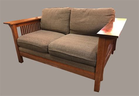 Mission style furniture a traditional take on a long, mission style sofa table made out of natural oak wood with a light tint. Uhuru Furniture & Collectibles: Mission Style Loveseat ...