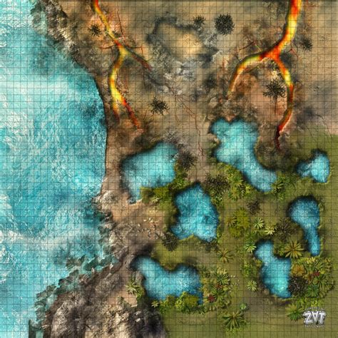 One Million Square Feet Of Volcanic Island Rpg Battle Maps Free To Use