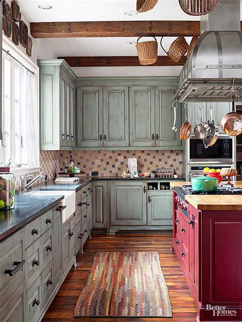 Green rustic kitchen cabinets are also a good idea. Rustic Kitchen Ideas | Better Homes & Gardens