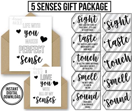 Senses Gift Tags Cards Ideas Gift For Boyfriend Girlfriend