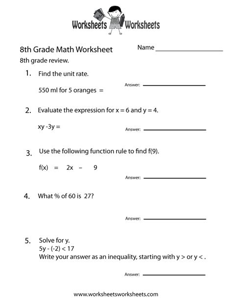 Free 8th Grade Science Worksheets