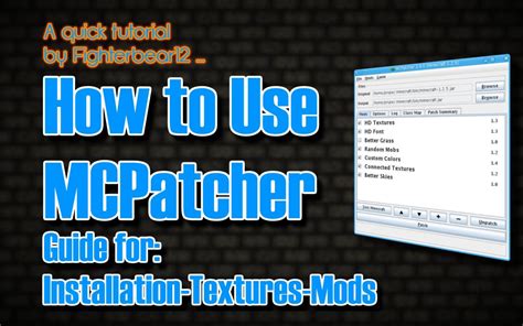 How To Use And Install Mcpatcher Tutorial ♦ Works For All Mc Versions