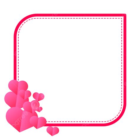 Pink Frame With Love Shape Pink Love Heart Shaped PNG And Vector With Transparent Background