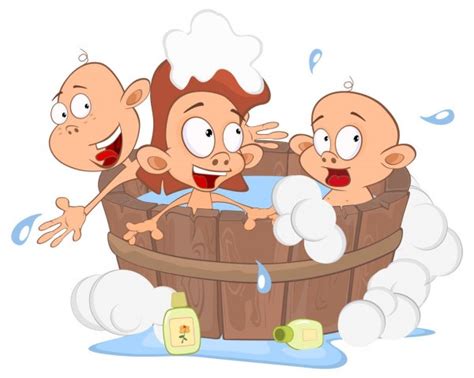 Gráfico vectorial Niños bañandose Imagen vectorial Niños bañandose