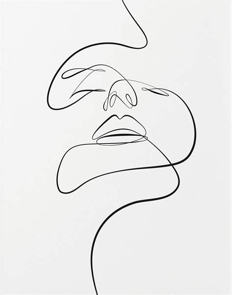 Woman Abstract Face One Line Drawing Line Art Drawings Outline Art Line Art Design