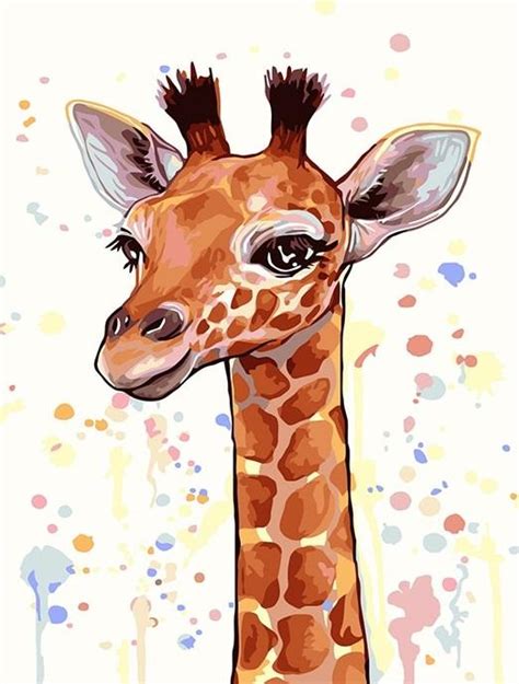Cute Giraffe Paint By Numbers Numeral Paint Kit