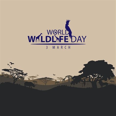 Premium Vector World Wildlife Day Illustration