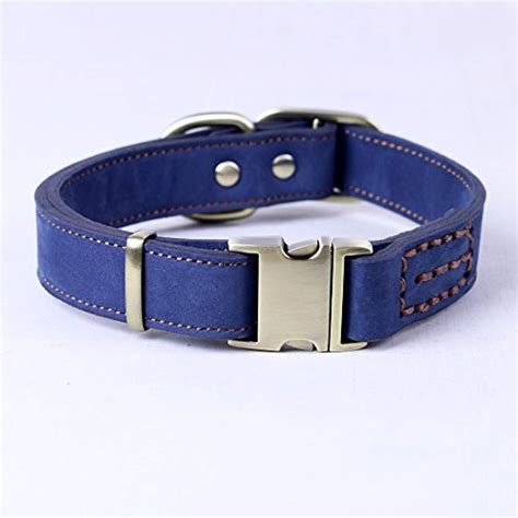Chede Luxury Real Leather Dog Collar Handmade For Medium And Large Dog