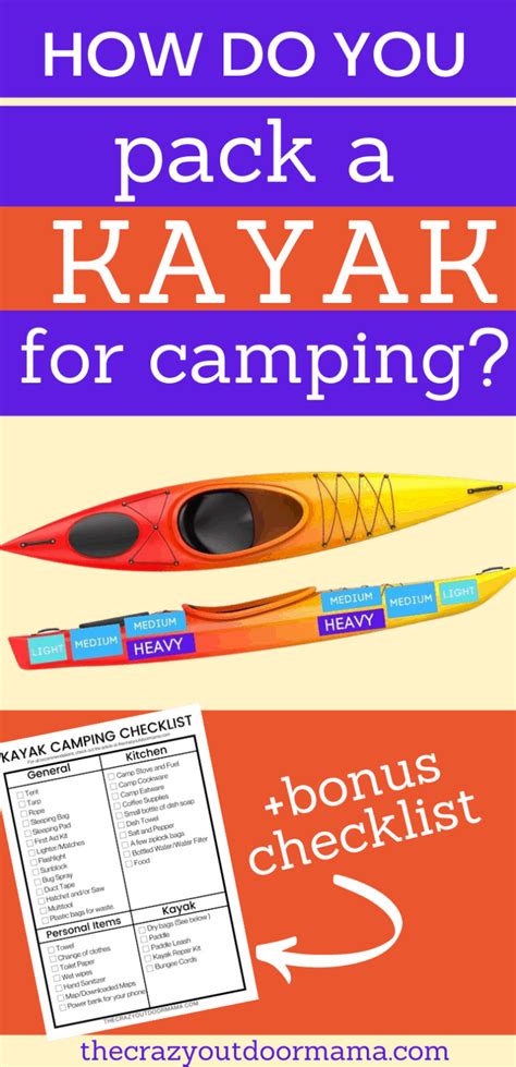 Packing A Kayak For Camping Complete Guide Bonus Packing List The Crazy Outdoor Mama