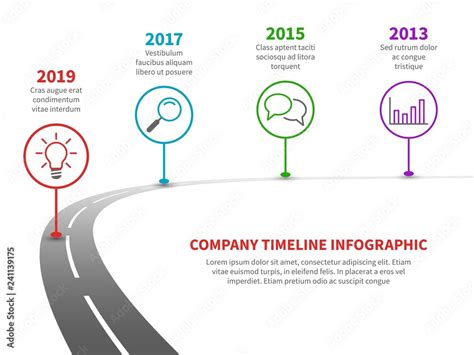 Timeline Road Infographic Strategy Process To Success Roadmap With