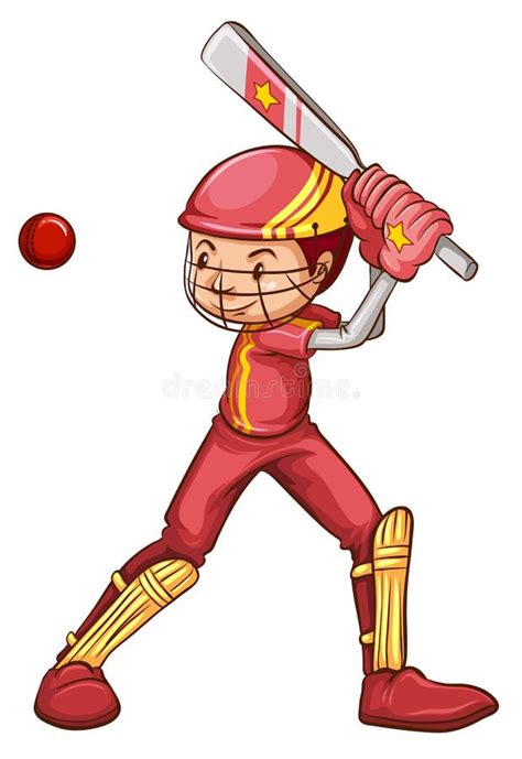 Un Joueur Masculin De Cricket Illustration De Vecteur Illustration Du