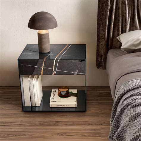 Up Glass Bedside Table Italydesign