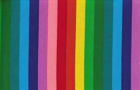 Rainbow Multi Color Stripes Fabric 2 Pieces 25 X 44 And 22