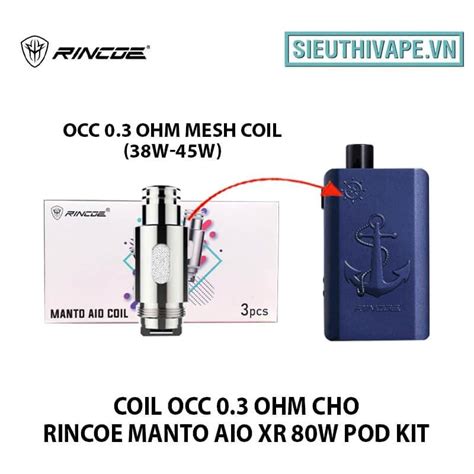 bán coil occ cho rincoe manto aio 80w pod kit chính hãng