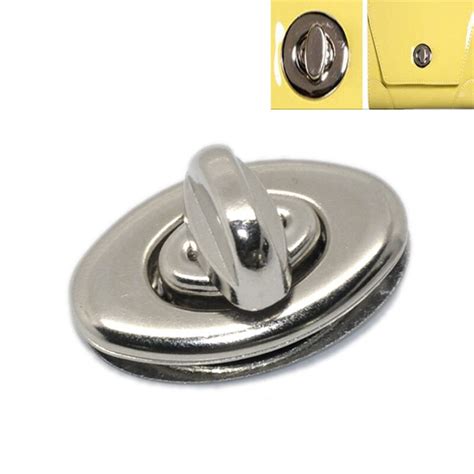 10 Setslot Oval Purse Twist Turn Lock Silver Tone Coin Purse Bag