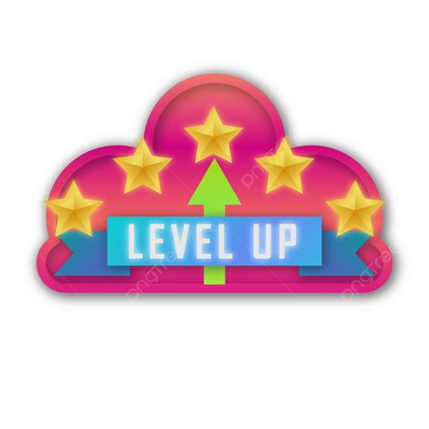 Level Up Game Vector Png Images Golden Stars For Levelling Up