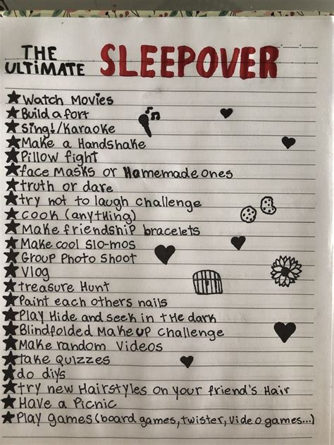 The Ultimate Sleepover Ideas Things To Do At A Sleepover Sleepover Birthday Sleepover Ideas