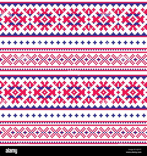 Seamless Folk Art Pattern Lapland Traditional Design Sami Vector