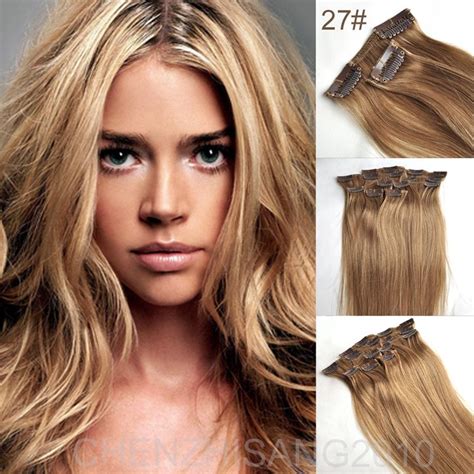 Fashion Remy Human Hair Extension 100 Real Virgin Hair 16 28 Inch Clip