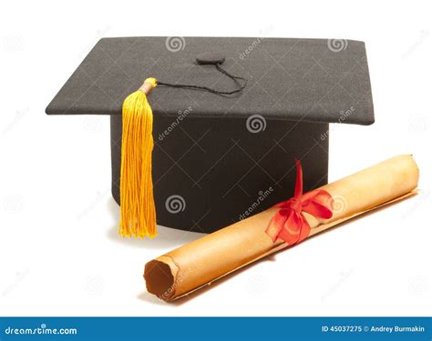 Graduation Cap With Degree Stock Image Image Of Excellence 45037275