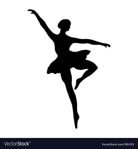 Ballerina Silhouette Black Royalty Free Vector Image