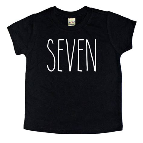 Seventh Birthday Shirt Seven Birthday Shirt Skinny Letter Shirt 7th