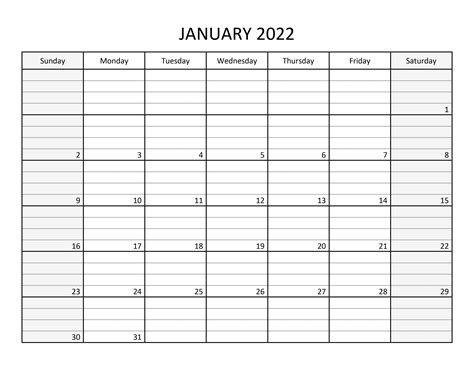 January 2022 Free Printable Calendar With Holidays Template Noink22m589