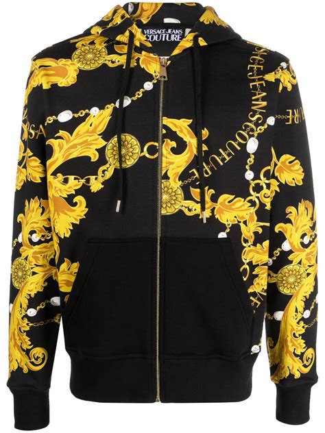 Versace Jeans Couture Baroque Print Hooded Jacket Farfetch