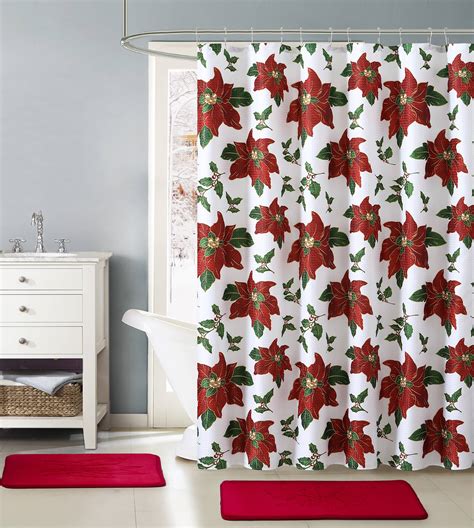 Thousands of items $14.99 or less. VCNY Home Poisettia Bloom Christmas Fabric Shower Curtain ...