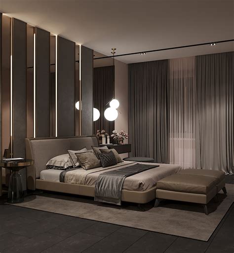 Bedroom In Contemporary Style On Behance Bedroom Bed Design Modern