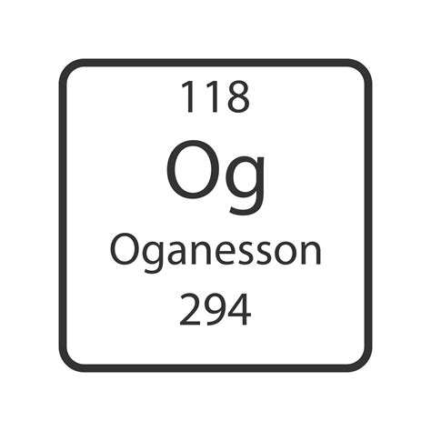 Símbolo De Oganesson Elemento Químico Da Tabela Periódica Ilustração