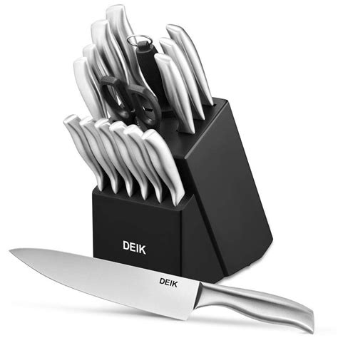 knife block deik stainless steel wooden kitchen piece classic utopia knives cutlery acrylic clear stand bustle
