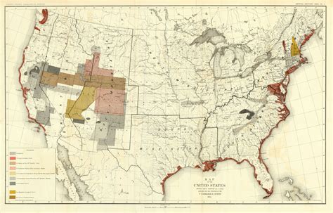 Map Of The United States U S Geological Survey 1883 The