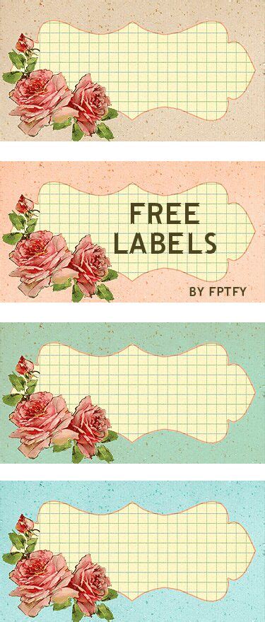 Personalized Labels Vintage Rose Free Pretty Things For You