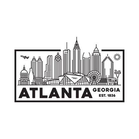 Atlanta Skyline Badge Atlanta Atlanta Skyline Atlanta Skyline