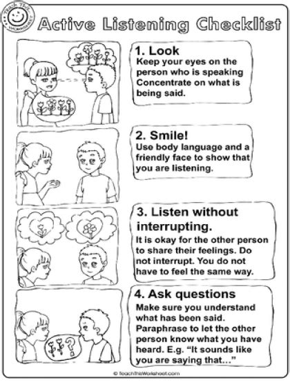 Active Listening Skills Worksheets