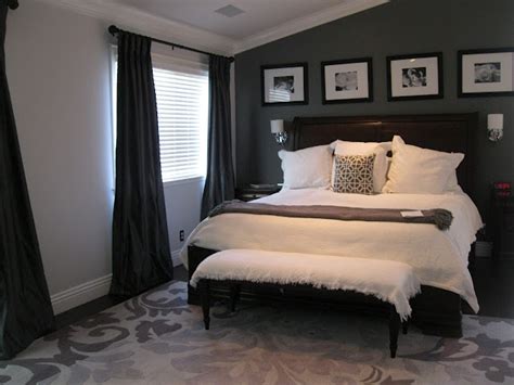 Modern grey bedroom interior with big bed with pillows and linen. Charcoal Gray Master Bedroom Suite... Slowly I'm turning ...