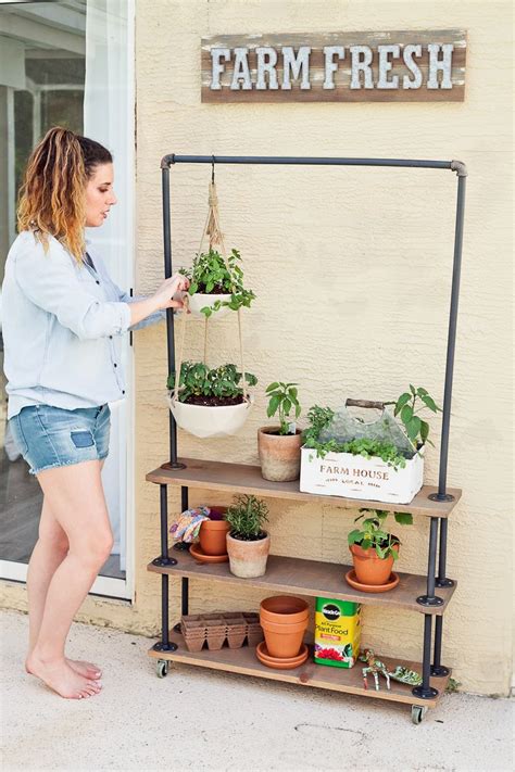 Diy Rolling Garden And Plant Shelf Home Fresh Mommy Blog Plant