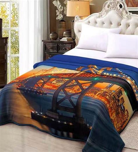 Buy Blue Mink 600 Gsm Double Bed Ac Room Blanket By Florida Online