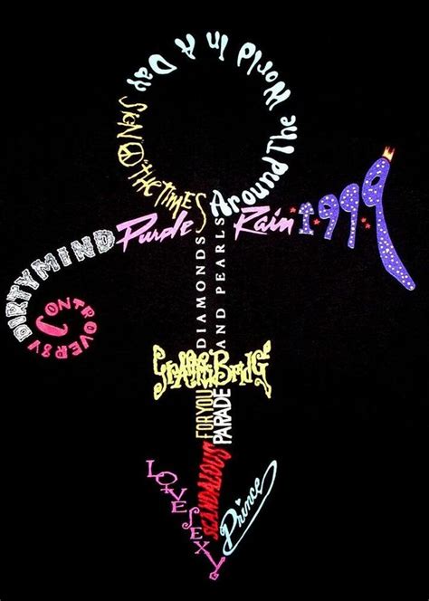 Prince Symbol With Album Titles Fridge Magnet 25 X 35 Prince
