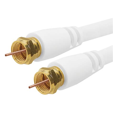 Rg6 F Type Coaxial 18awg Cl2 Rated 75 Ohm Cable 12feet White