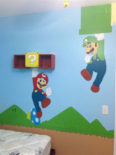 Mario Themed Kids Room Question Mark Shelf Opens For A Special Hiding