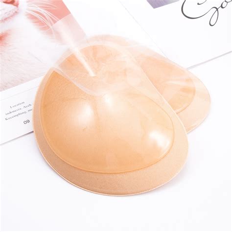Pair Bra Pads Gel Bra Inserts Push Up Silicone And Sponge Natural