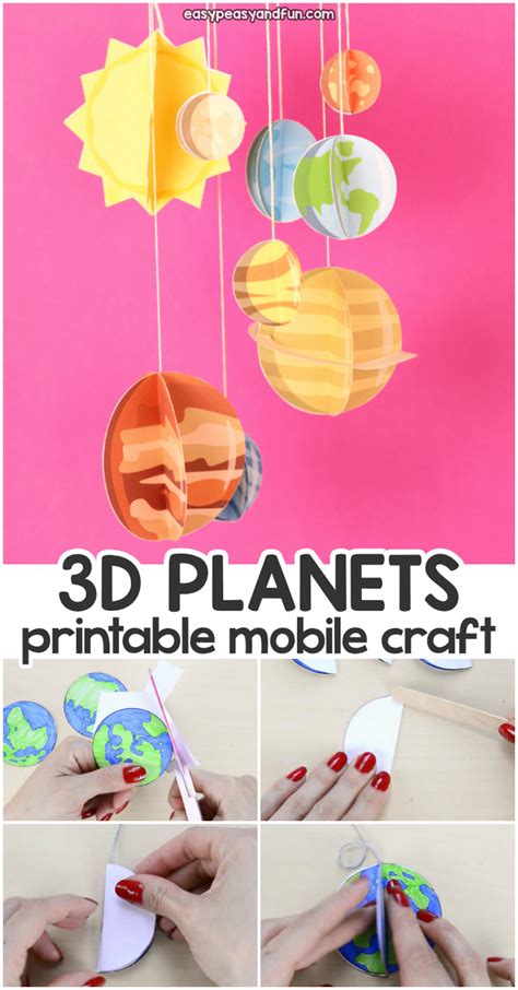 3d Paper Mobile Planets Craft Template Solar System Craft Phần Mềm