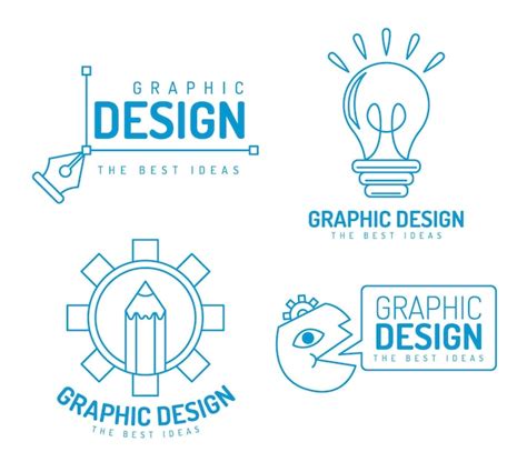 Premium Vector Flat Graphic Designer Logo Pack