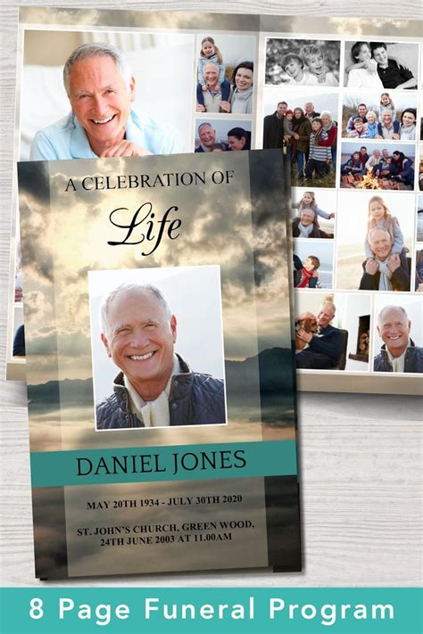 Pin On Funeral Editable Funeral Program Templates
