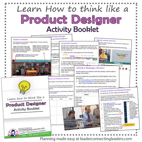 Product Designer Activity Booklet Leader Connecting Leaders