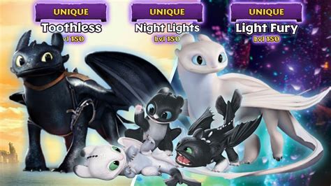 Toothless Light Fury And Night Lights Max Level 150 Alpha Titan Mode