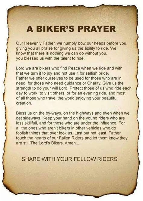 Bikers Prayer Bikers Prayer Biker Quotes Christian Motorcycle