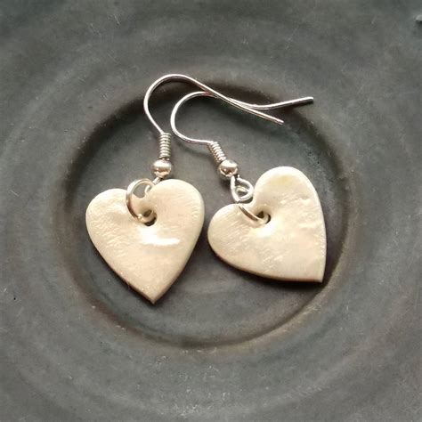 Handmade Heart Dangle Earrings By Melissa Choroszewska Ceramics